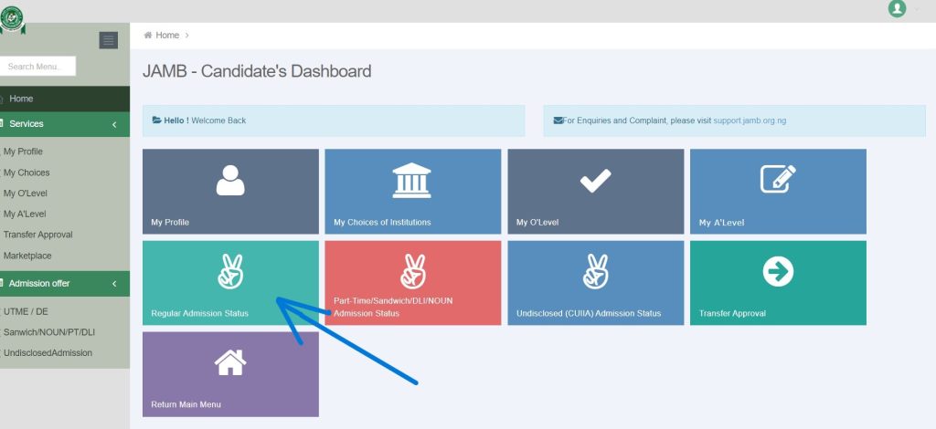 Check Your Admission Status on JAMB CAPS