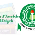 JAMB Area of Concentration for All Subjects 2027/2028